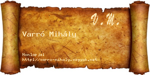 Varró Mihály névjegykártya